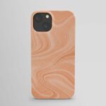 Marble Agate Swirl (Pantone Peach Fuzz) iPhone Case by Design Minds Boutique