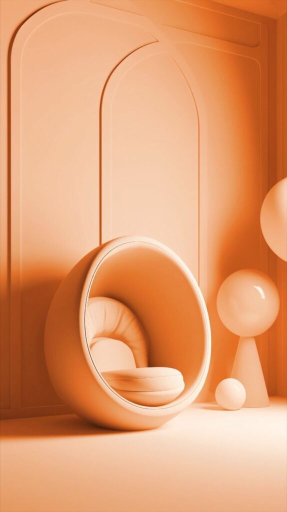 fauteuil bulle déco peach fuzz